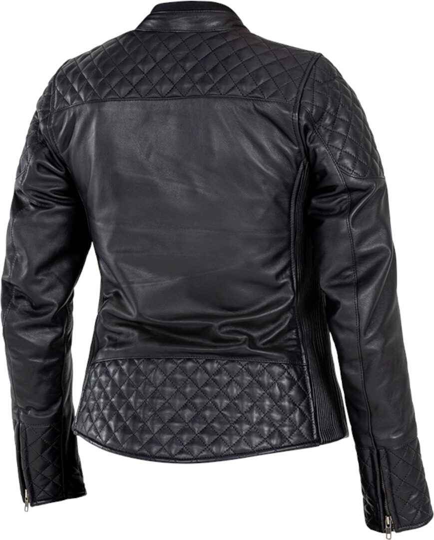 Side view of John Doe Adina Ladies Motorcycle Leather Jacket, black, Size 3XL for Women