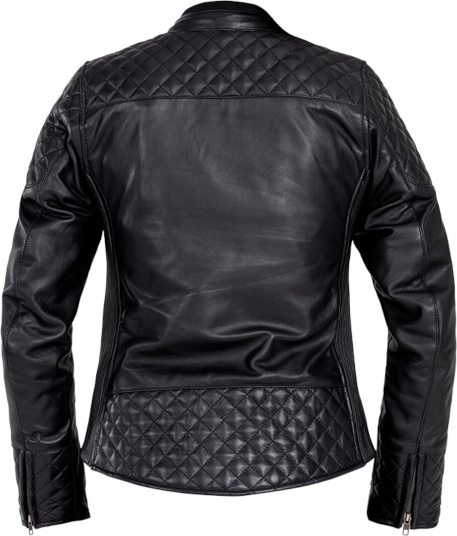Side view of John Doe Adina Ladies Motorcycle Leather Jacket, black, Size 3XL for Women