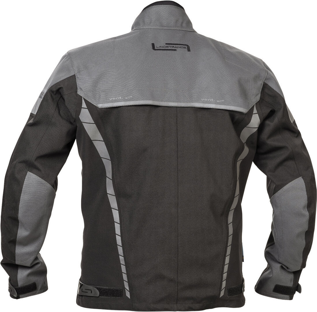 Side view of Lindstrands Bydalen waterproof Motorcycle Textile Jacket, black-grey, Size 56 for Men