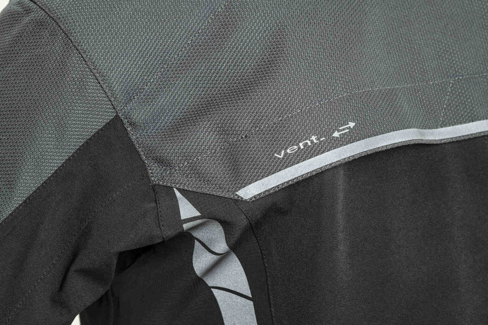 Side view of Lindstrands Bydalen waterproof Motorcycle Textile Jacket, black-grey, Size 56 for Men
