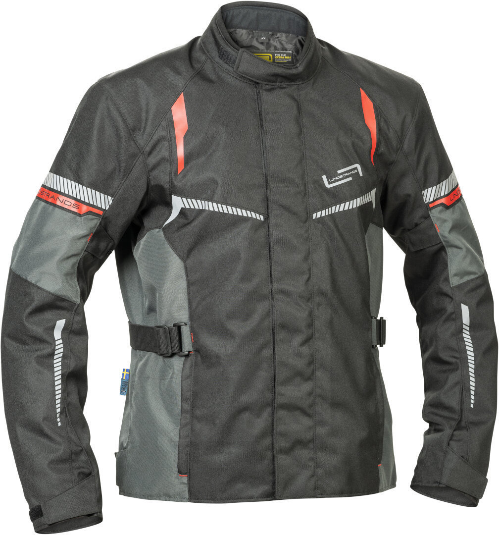 Lindstrands Backafall veste textile de moto imperméable, noir-gris, taille 46 pour Hommes