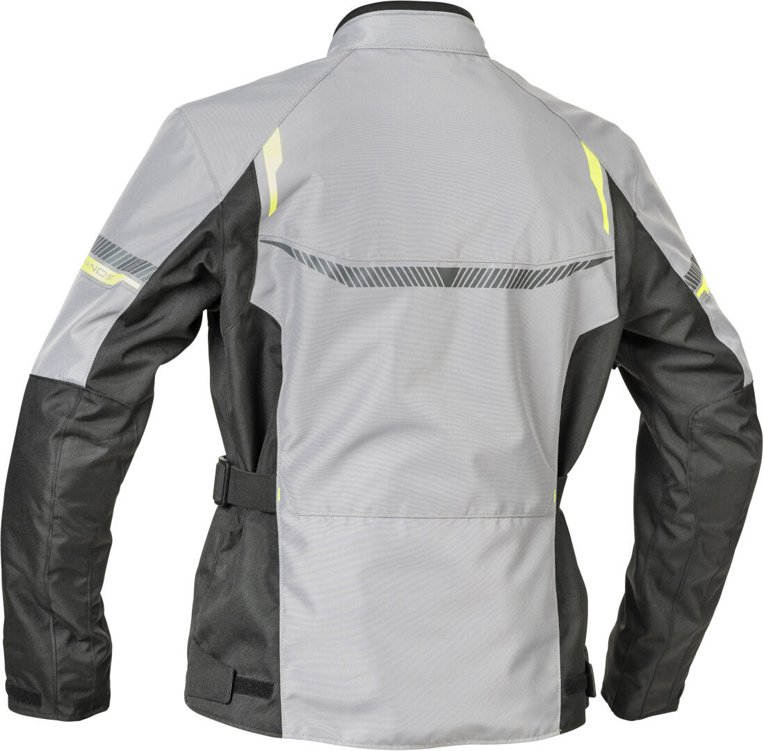 Side view of Lindstrands Backafall waterproof Motorcycle Textile Jacket, black-grey, Size 48 for Men