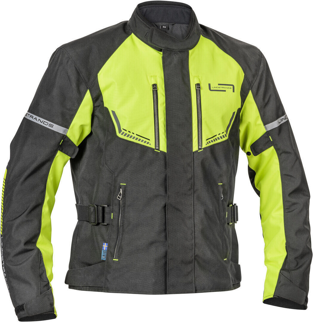 Lindstrands Lomsen veste textile de moto imperméable, noir-jaune, taille 62 pour Hommes