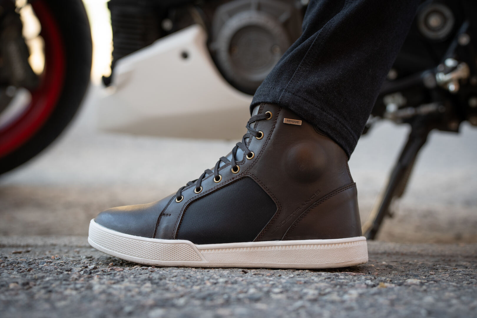 Photos - Motorcycle Boots Lindstrands Urban waterproof Motorcycle Shoes, brown, Size 47 for Men 