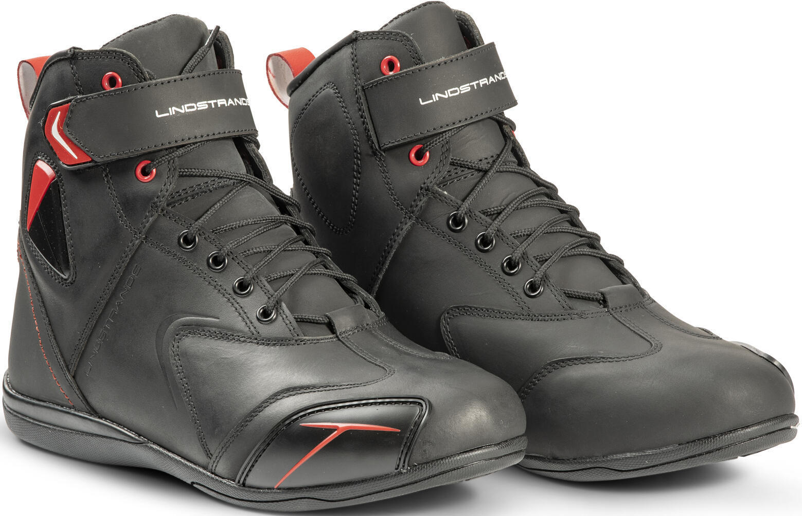 Lindstrands Sport Chaussures de moto imperméables, noir-rouge, taille 42 pour Hommes