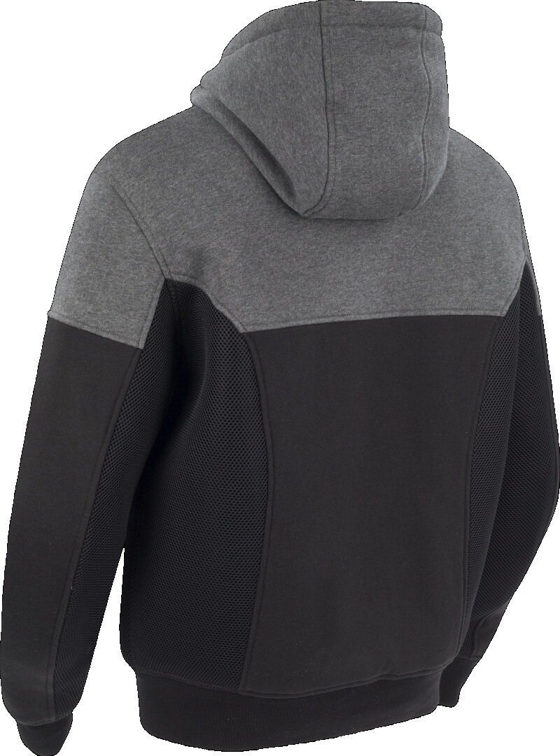 Side view of Bering Hoodiz Vented Motorcycle Zip Hoodie, black-grey, Size 2XL for Men