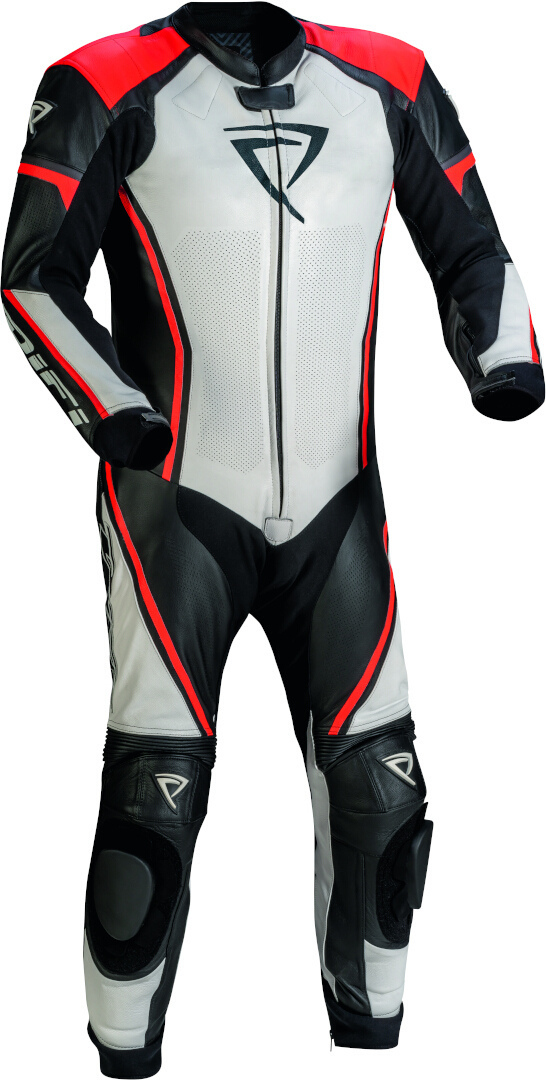 DIFI Imola перфорированный цельный мотоциклетный кожаный костюм Черный/Белый/Красный 48 