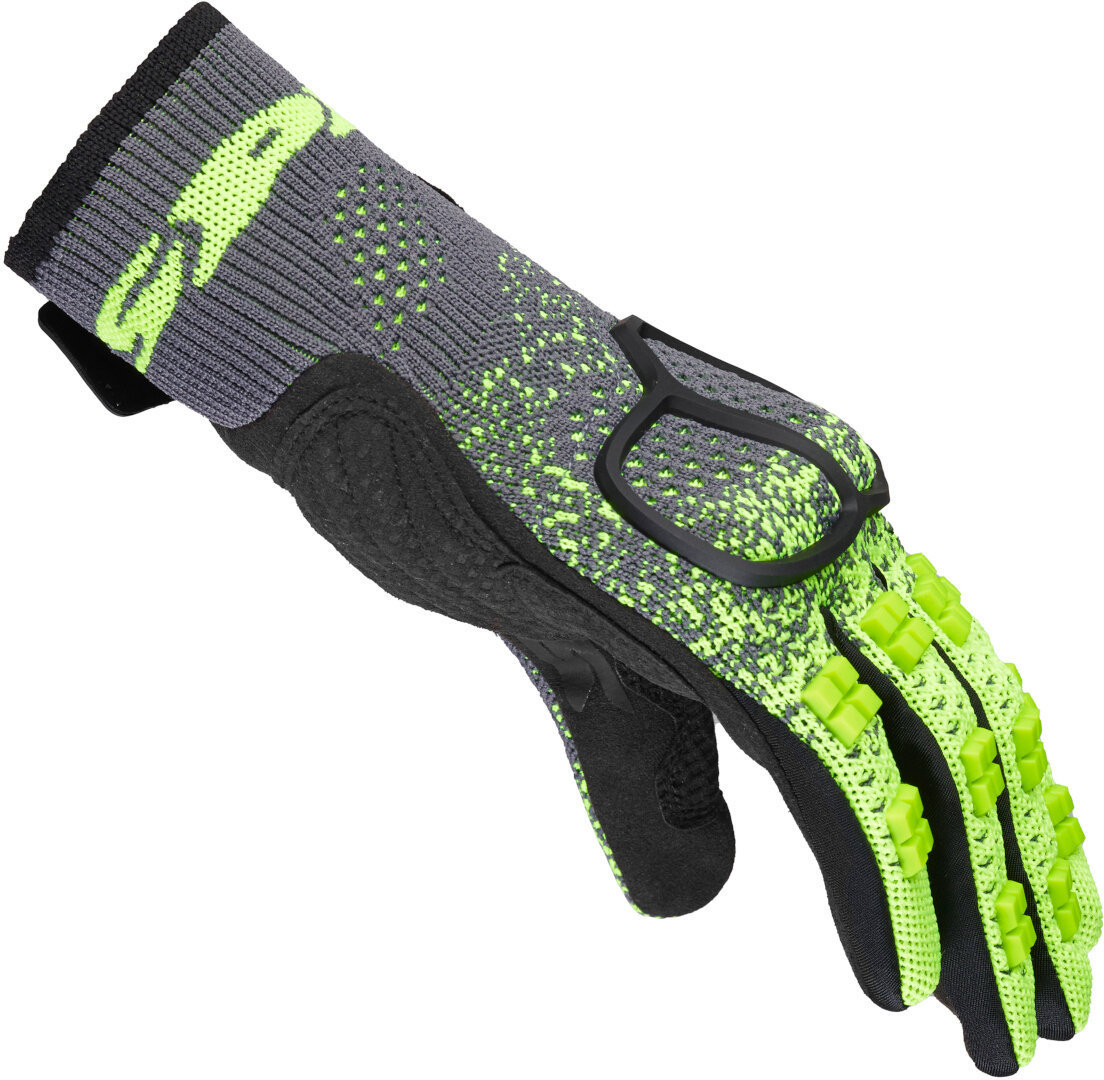 Side view of Spidi Cross Knit Tex Motocross Gloves, yellow, Size 3XL for Men
