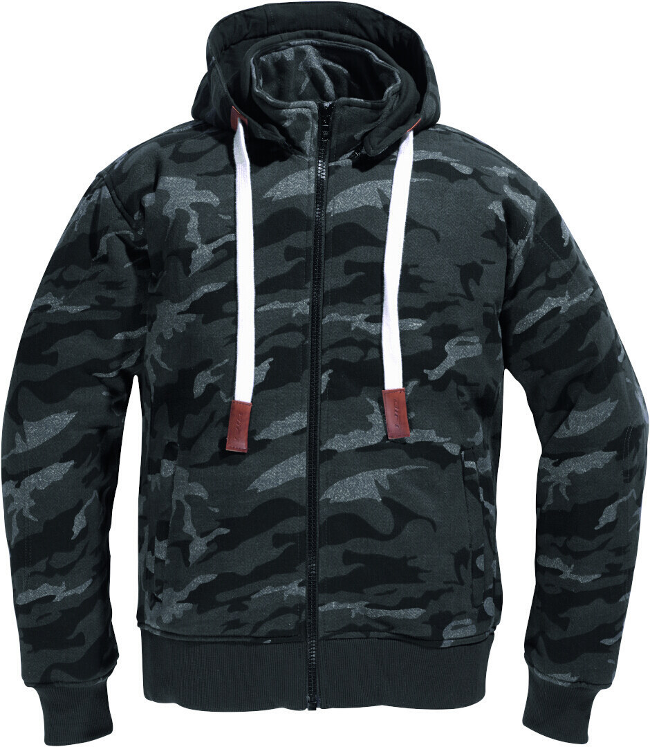 DIFI Downtown Camo Felpa con cappuccio e zip da moto