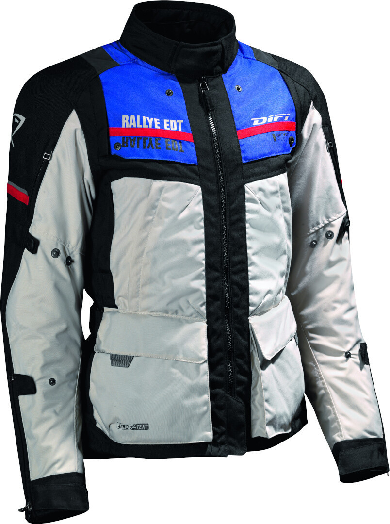 DIFI Sierra Nevada 3 Aerotex imperméable dames moto textile veste, noir-rouge-bleu, taille 46 pour Femmes