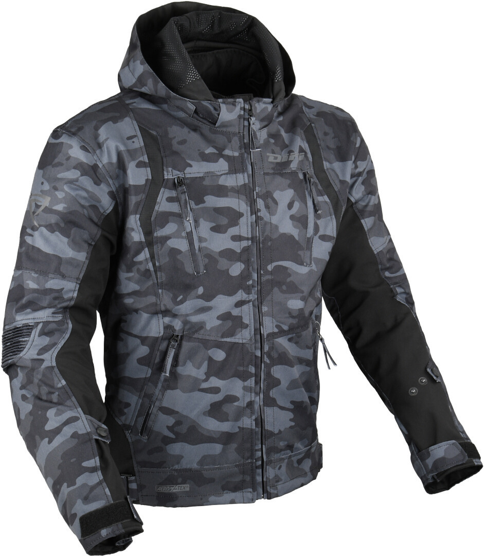 DIFI Krypton Aerotex Camo Blouson textile de moto, gris, taille M pour Hommes