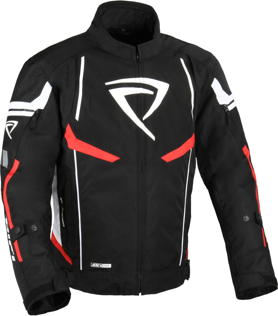 DIFI Estoril Aerotex Veste textile de moto imperméable, noir-blanc-rouge, taille 3XL pour Hommes