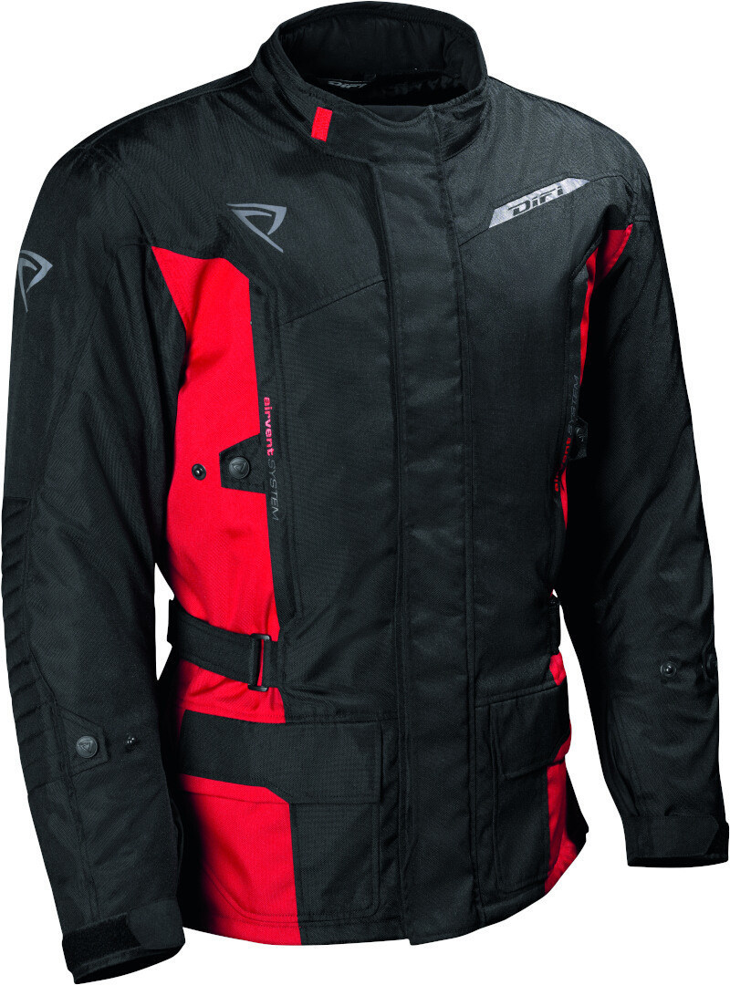 DIFI Shuttle Aerotex veste textile de moto imperméable, noir-rouge, taille 5XL pour Hommes