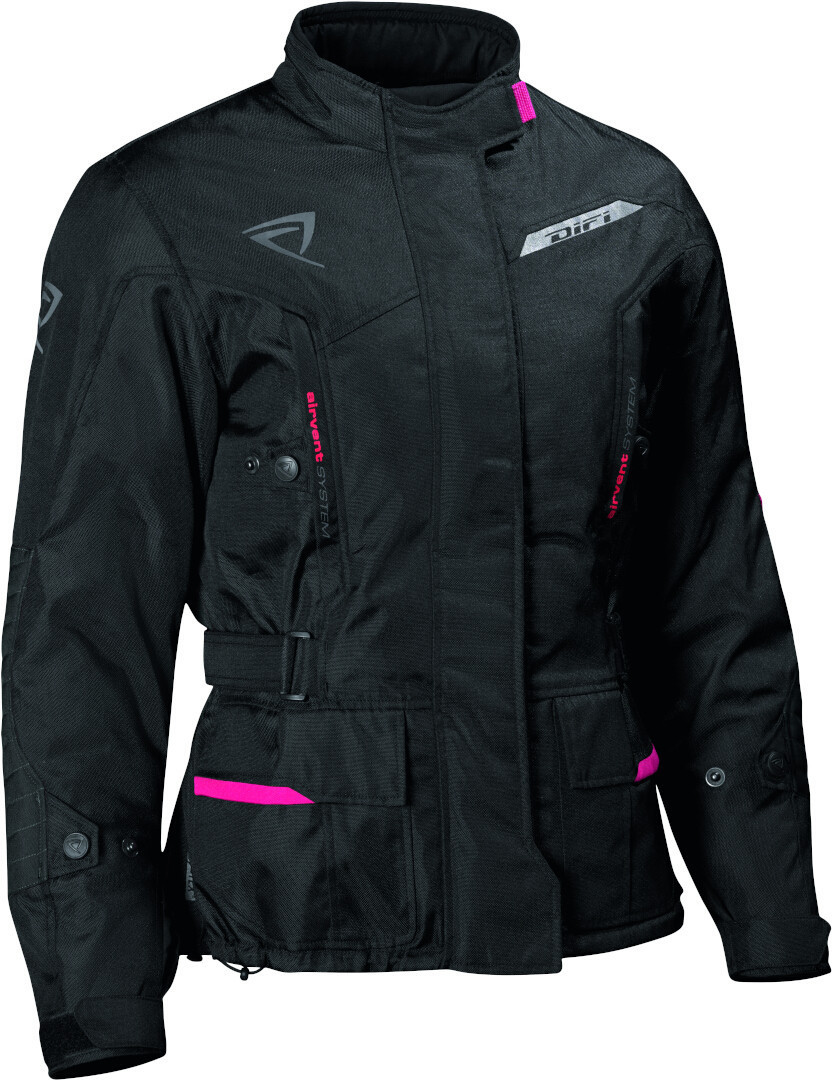 DIFI Shuttle Aerotex veste textile de moto pour dames imperméable à l’eau, noir-rose, taille 36 pour Femmes