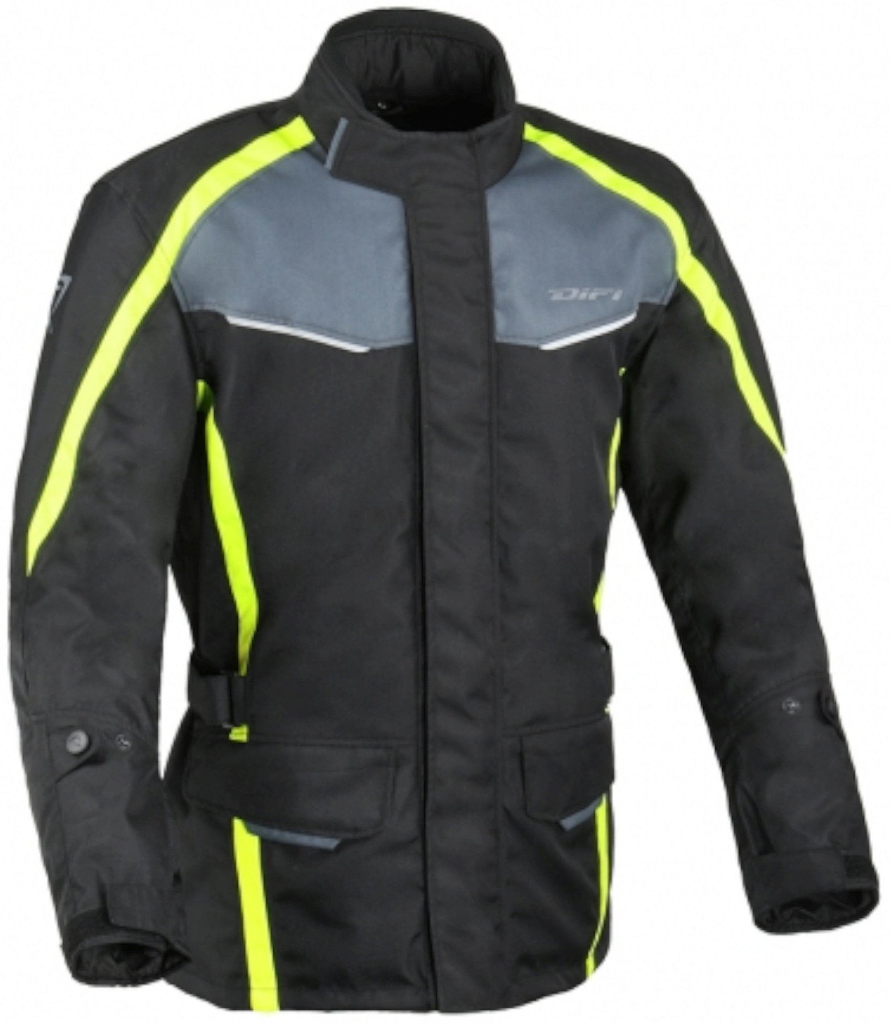 DIFI Cage Aerotex imperméable Enfants Moto Textile Veste, noir-jaune, taille M 164 pour Des gamins