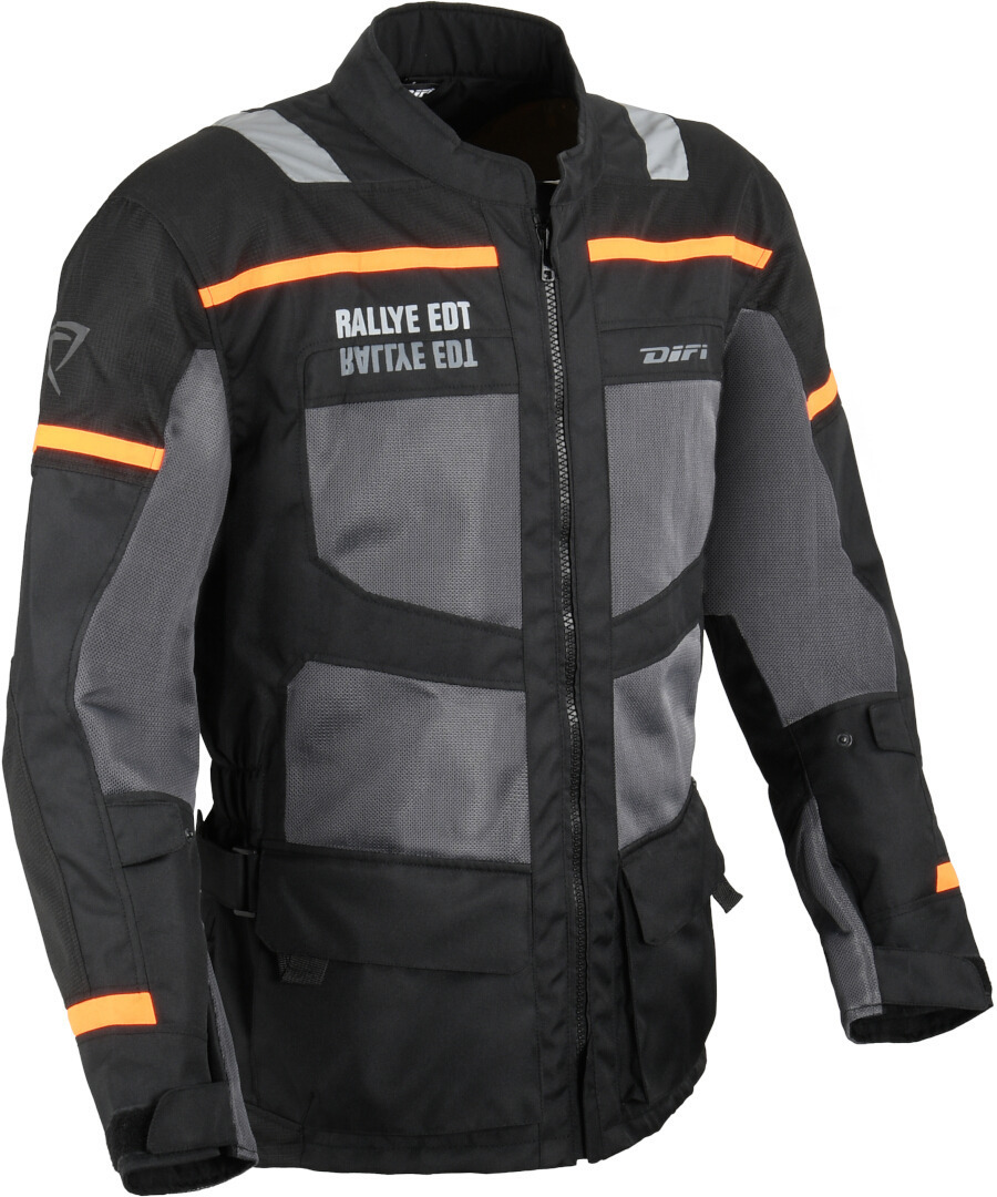 DIFI Kalahari Air Blouson textile de moto, noir-gris-orange, taille 4XL pour Hommes