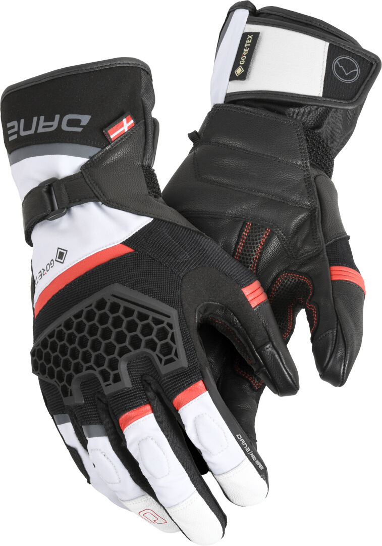 DANE Odin Gants de moto imperméables, gris-rouge, taille 4XL pour Hommes