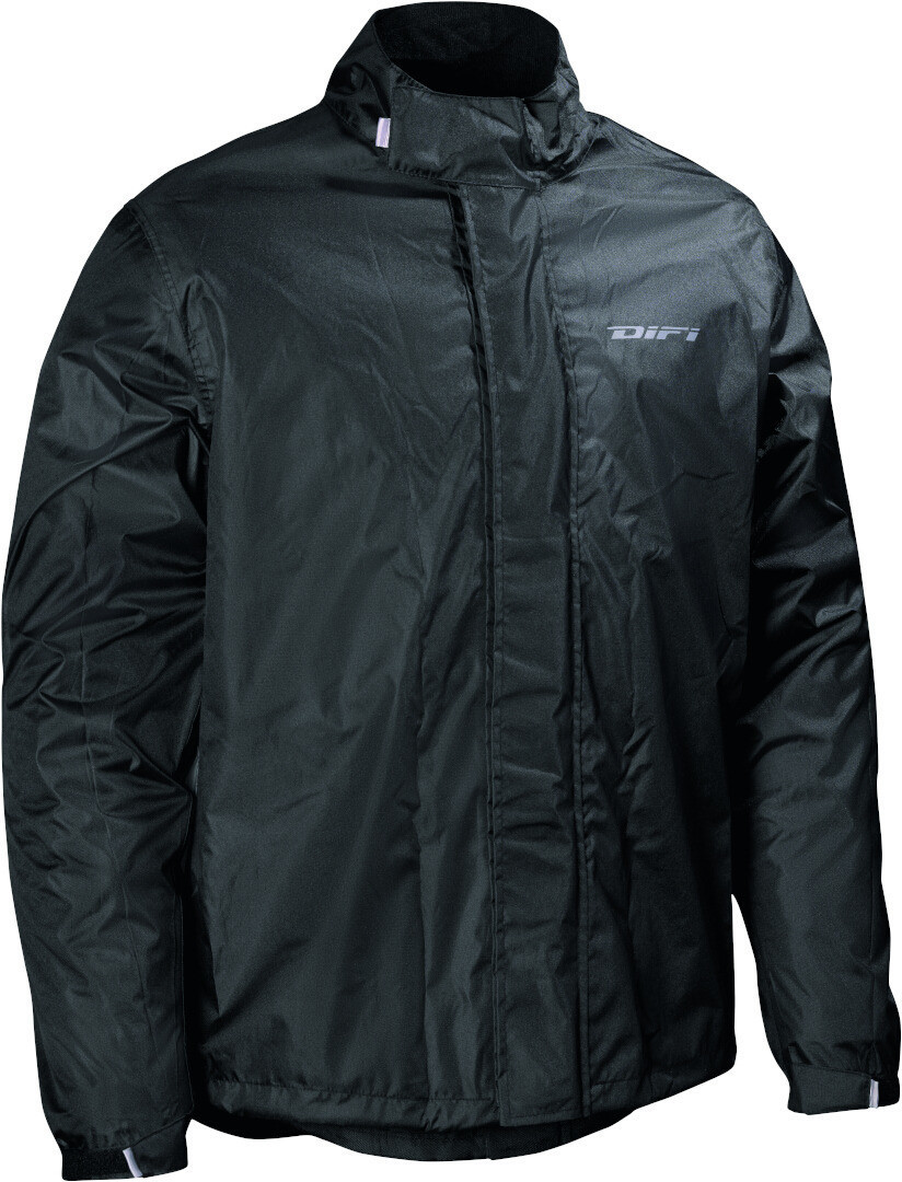Difi Men's Black Fuzzy Motorcycle Rain Jacket, Size 2XL For