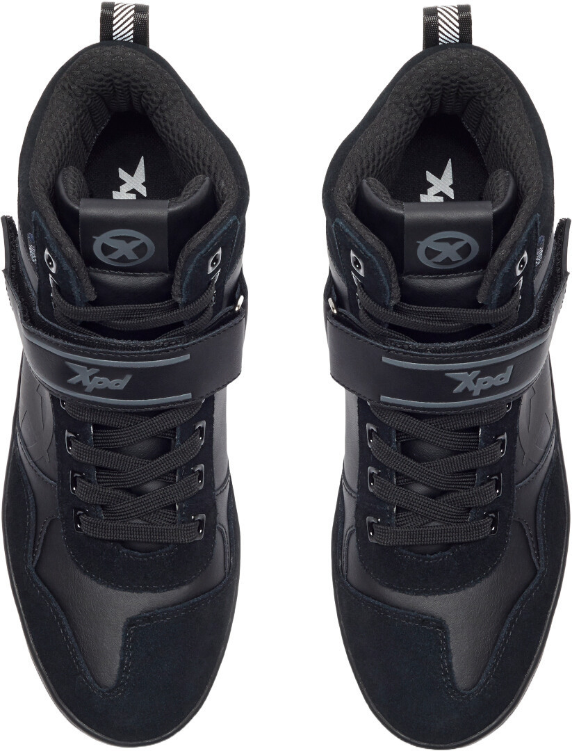 Side view of XPD Moto Pro H2Out waterproof Motorcycle Shoes, black, Size 41 for Men