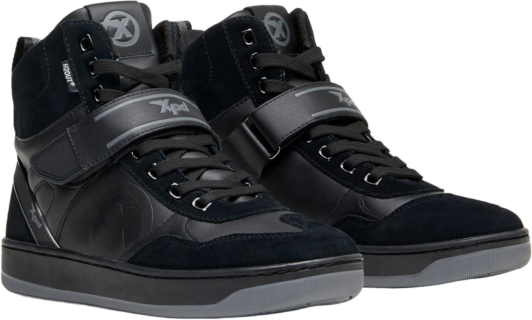 Side view of XPD Moto Pro H2Out waterproof Motorcycle Shoes, black, Size 41 for Men