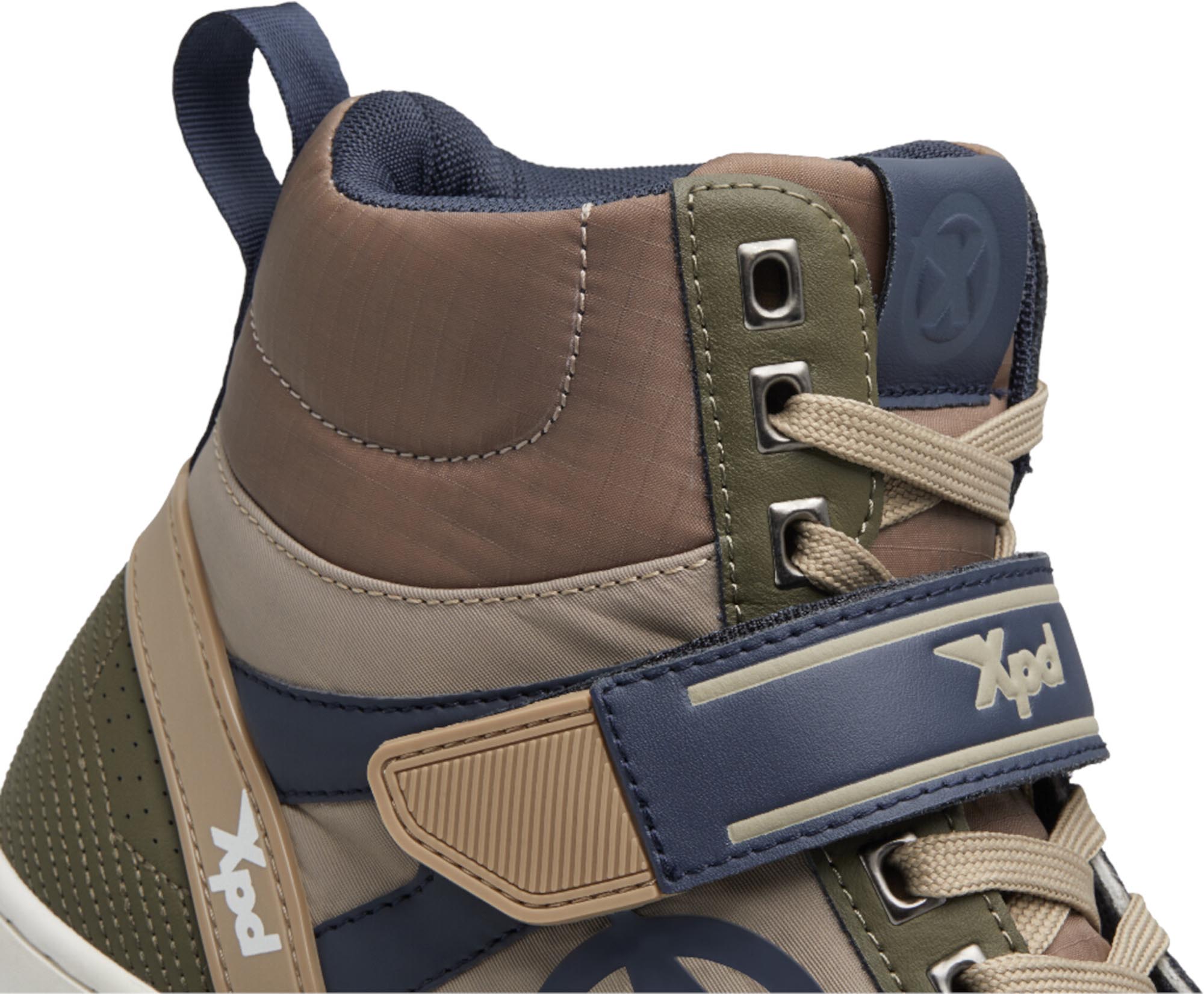 Side view of XPD Moto Pro Motorcycle Shoes, green-blue-beige, Size 47 for Men