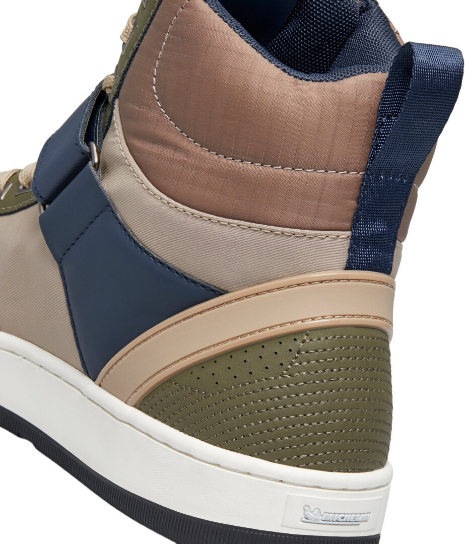 Side view of XPD Moto Pro Motorcycle Shoes, green-blue-beige, Size 47 for Men