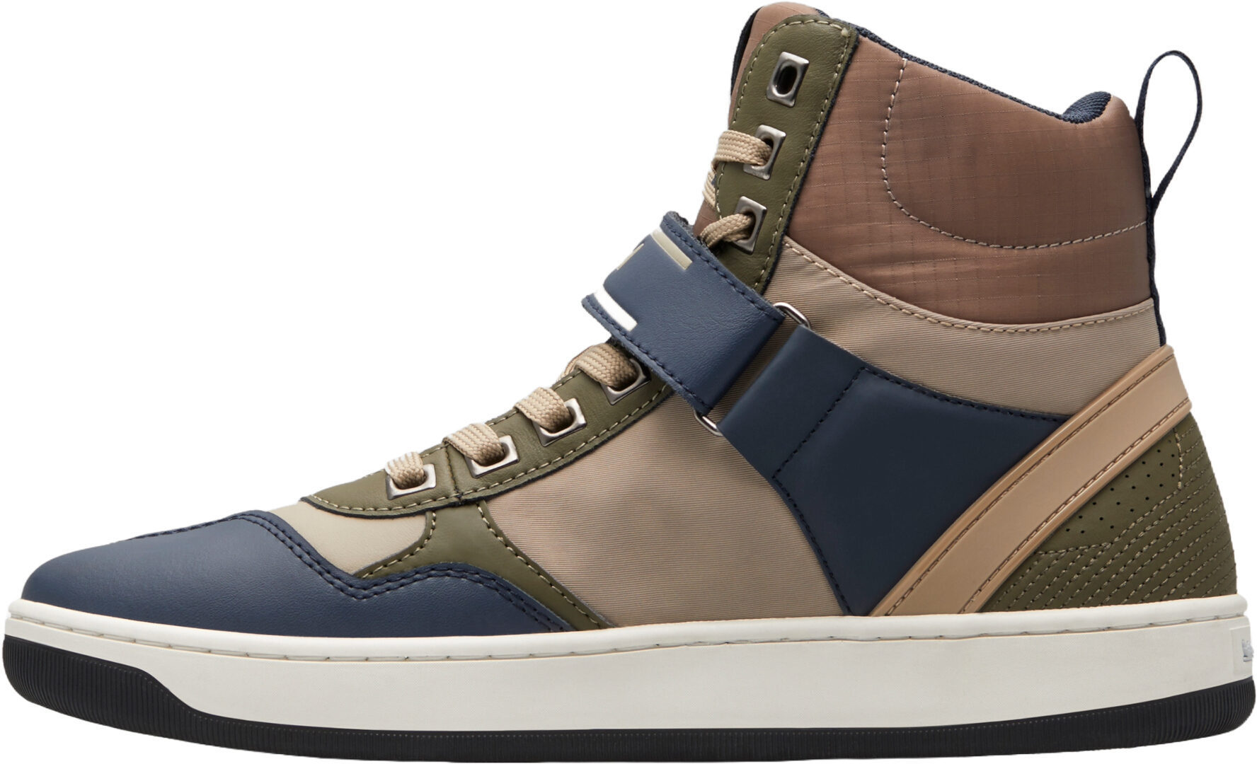 Side view of XPD Moto Pro Motorcycle Shoes, green-blue-beige, Size 47 for Men