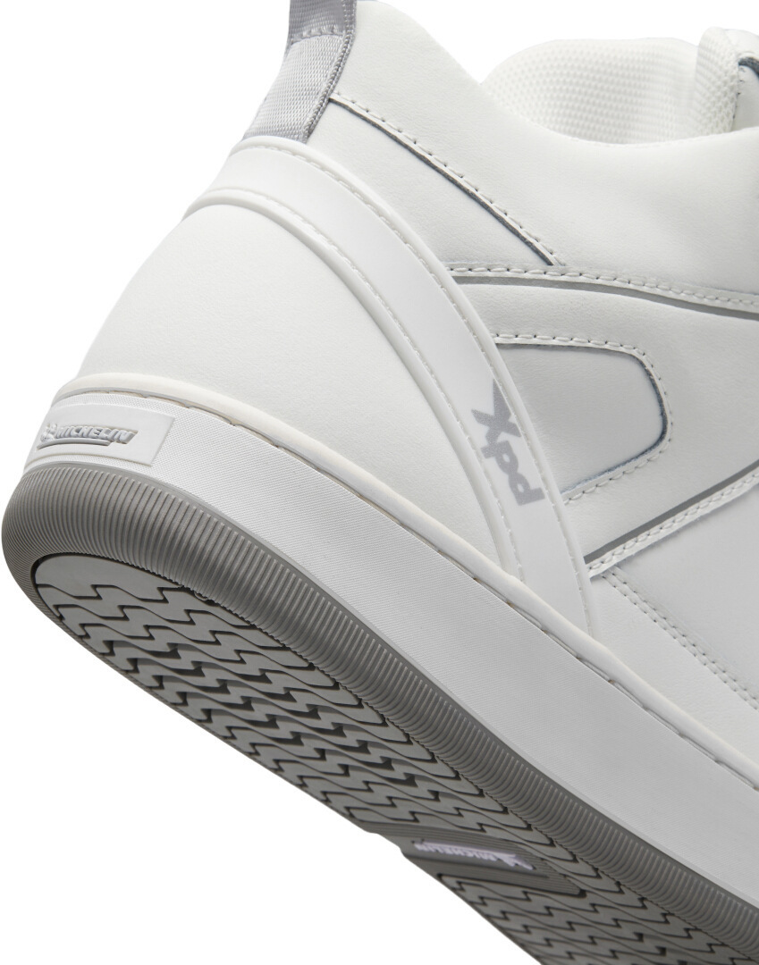 Side view of XPD Moto-1 Leather Motorcycle Shoes, white, Size 40