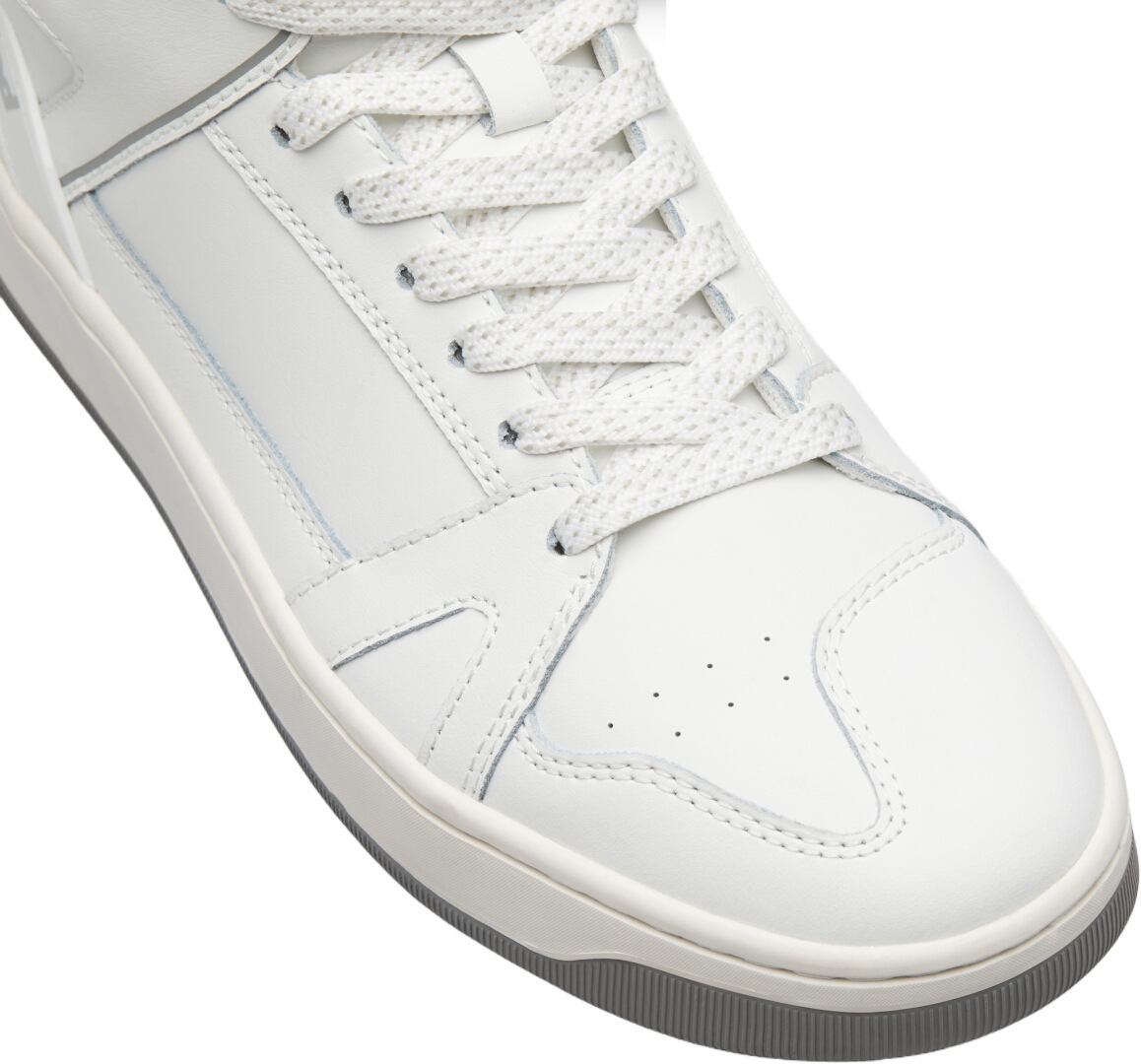 Side view of XPD Moto-1 Leather Motorcycle Shoes, white, Size 40