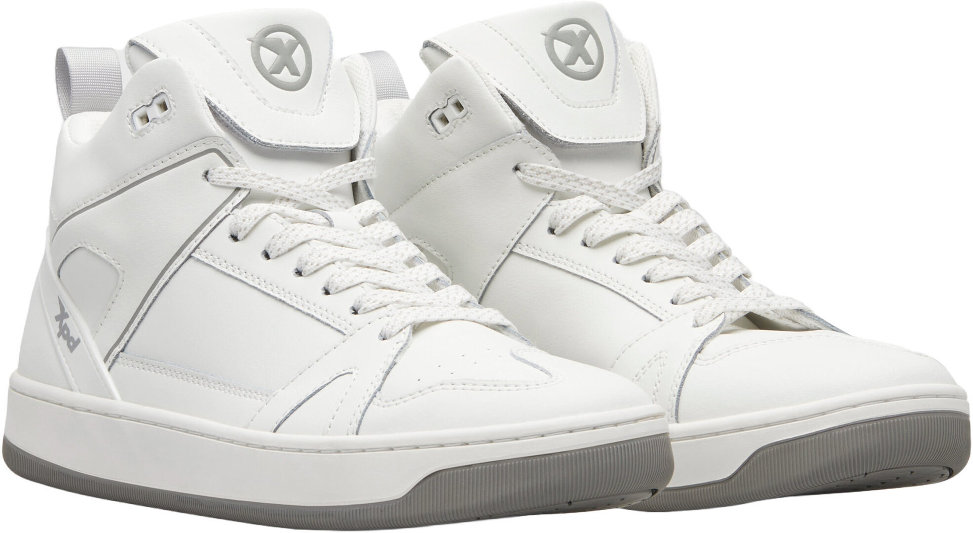 Side view of XPD Moto-1 Leather Motorcycle Shoes, white, Size 40