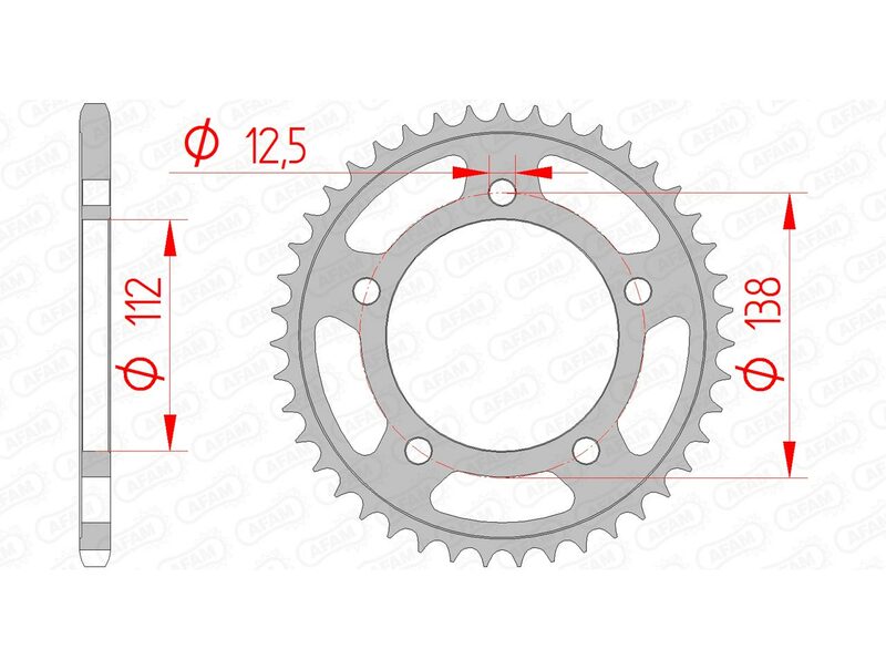 Afam Rear Sprocket Steel Standard - 520