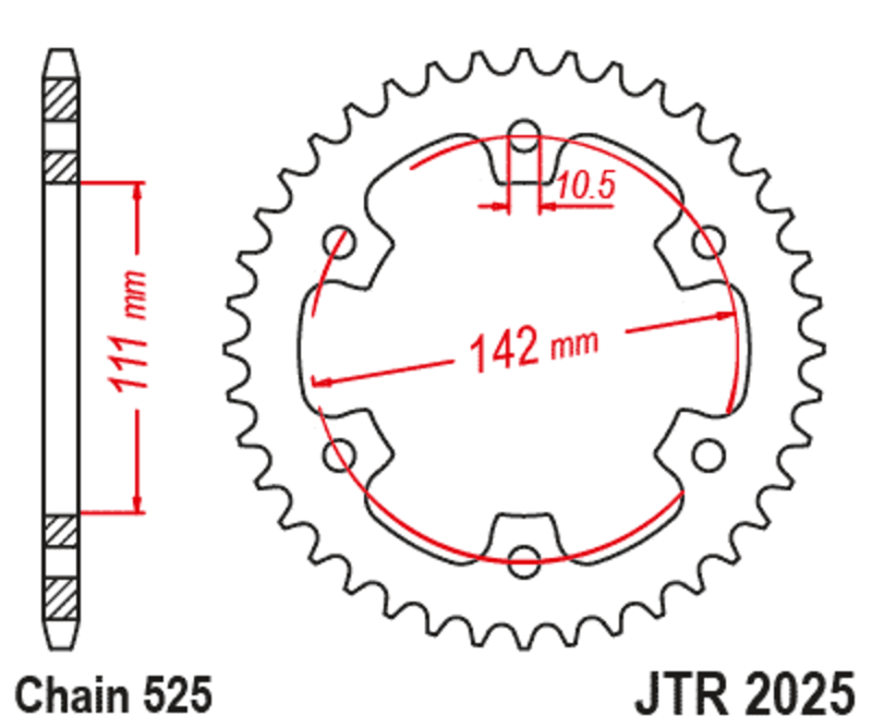 JT SPROCKETS 后链轮钢制标准 - 525