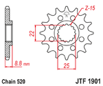 JT SPROCKETS Piñón delantero estándar de acero - 520