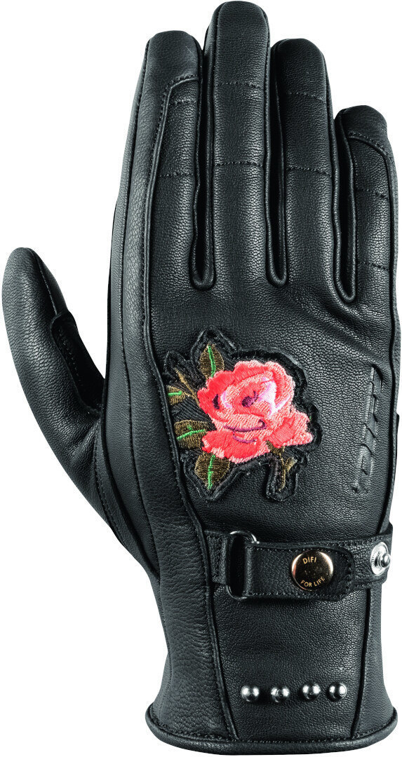 DIFI Twinkle Rose Gants de moto pour femmes, noir-rouge, taille XL