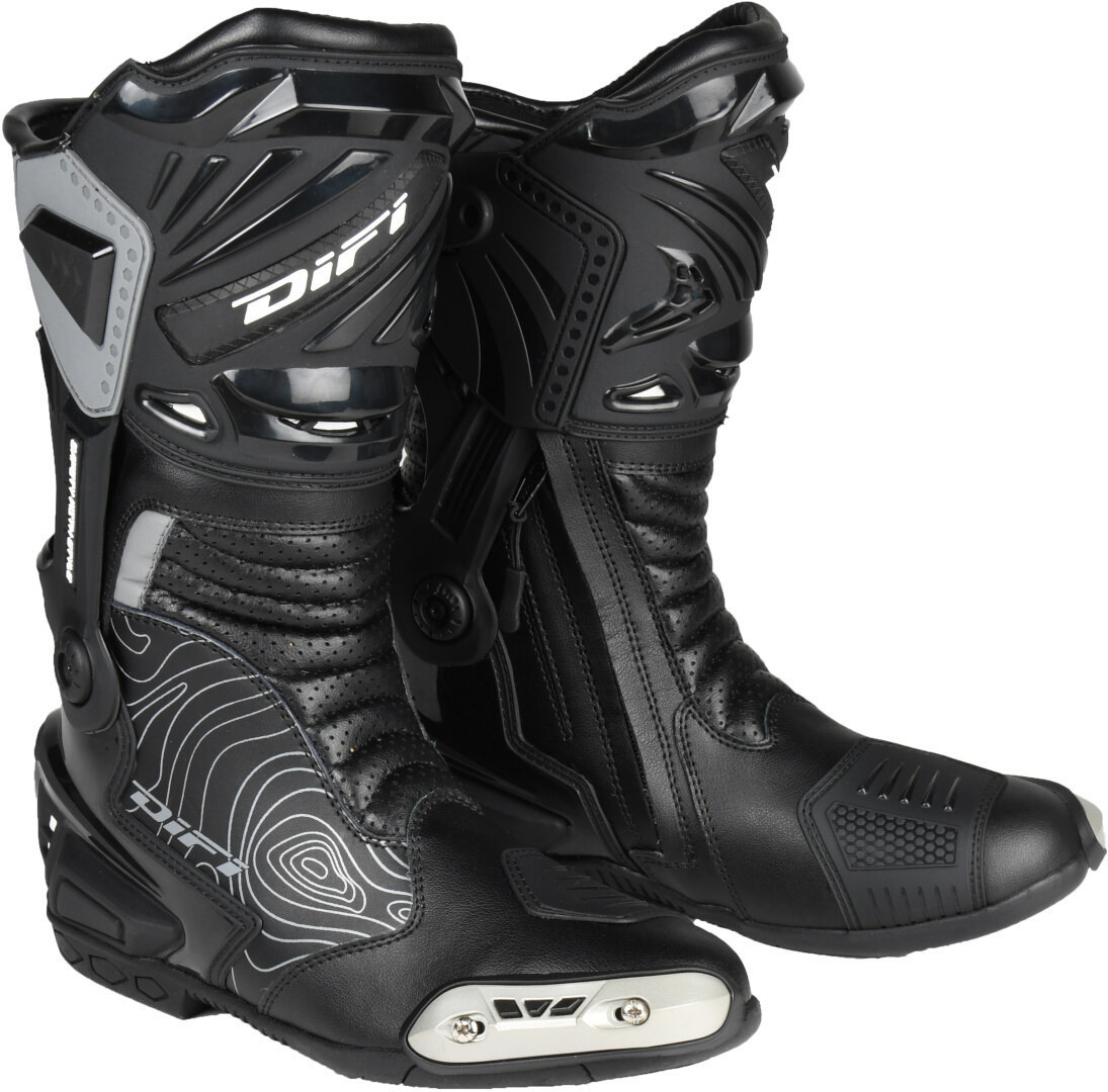 DIFI Curb Bottes de moto, noir-gris, taille 46 pour Hommes