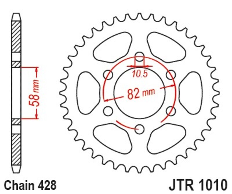 Jt Sprockets Unisex Rear Sprocket Steel Standard - 428