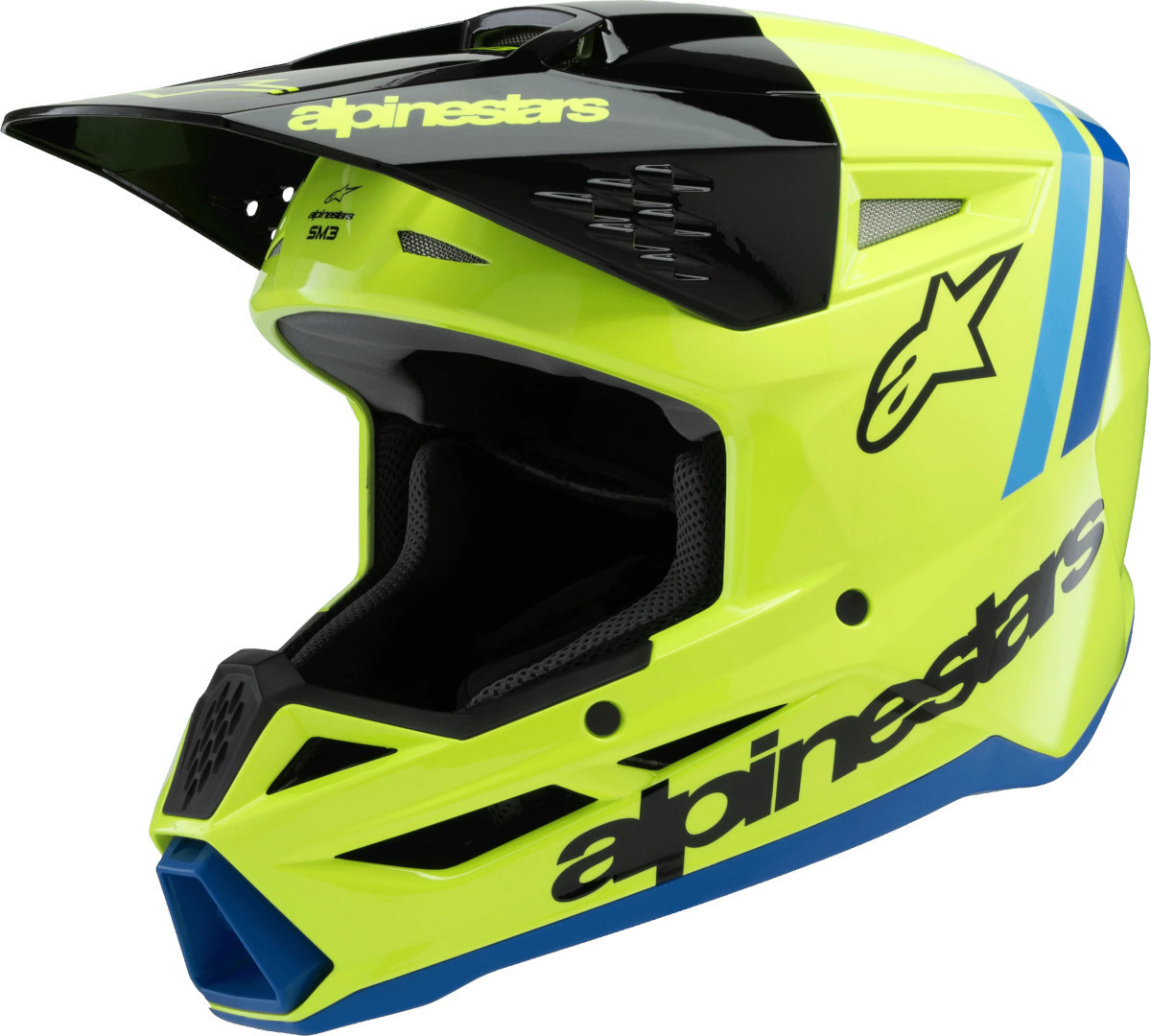 Alpinestars Unisex Black Yellow Sm3 Radium Youth Motocross Helmet, Black-Yellow, Size L