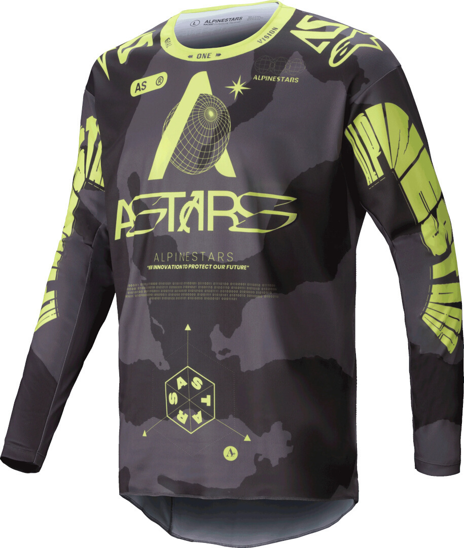 Alpinestars Racer Hollow Джерси для мотокросса Серый/Желтый S 