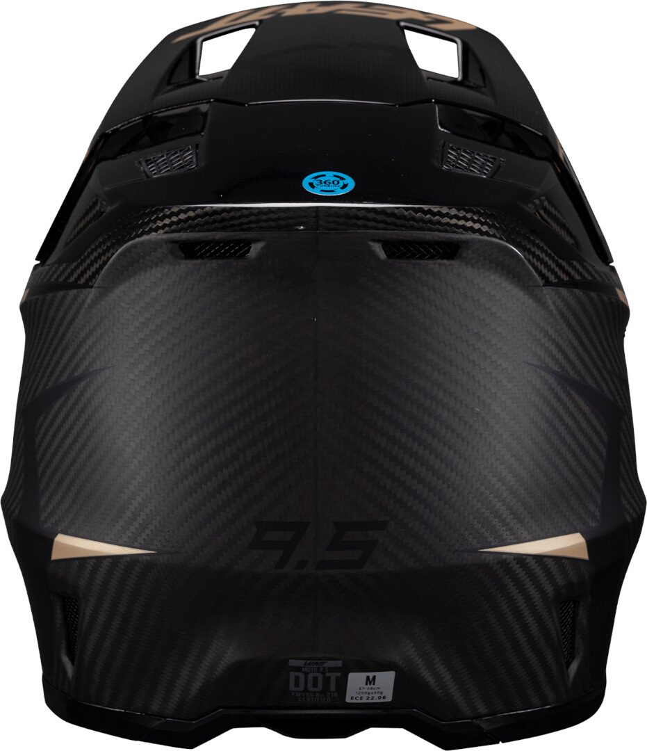Side view of Leatt 9.5 Carbon Bronze 2025 Motocross Helmet with Goggles, Size 2XL for Men