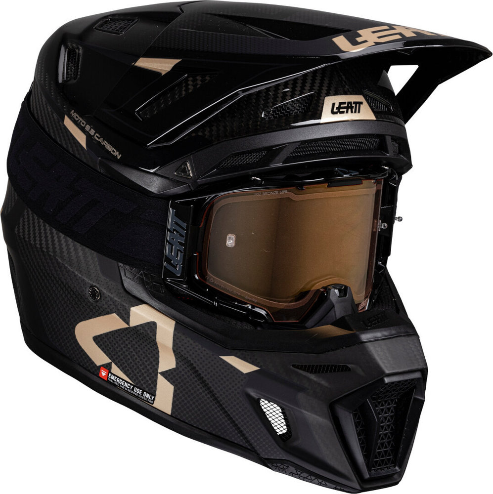 Leatt 9.5 Carbon Capacete de Motocross Bronze 2025 com Óculos de Proteção