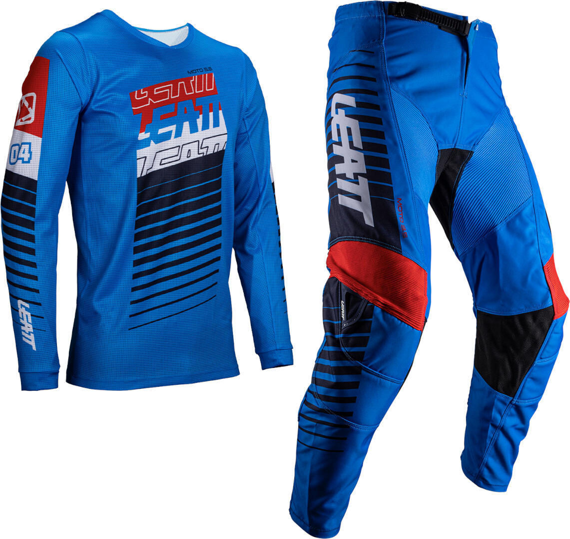Leatt 3.5 Ride Kit Stripes 2025 Джерси и брюки для мотокросса Синий XL 