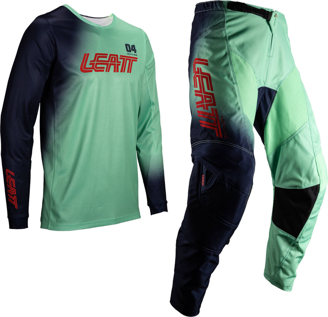 Leatt 3.5 Ride Kit Fade 2025 Джерси и брюки для мотокросса Синий/Зелёный M 