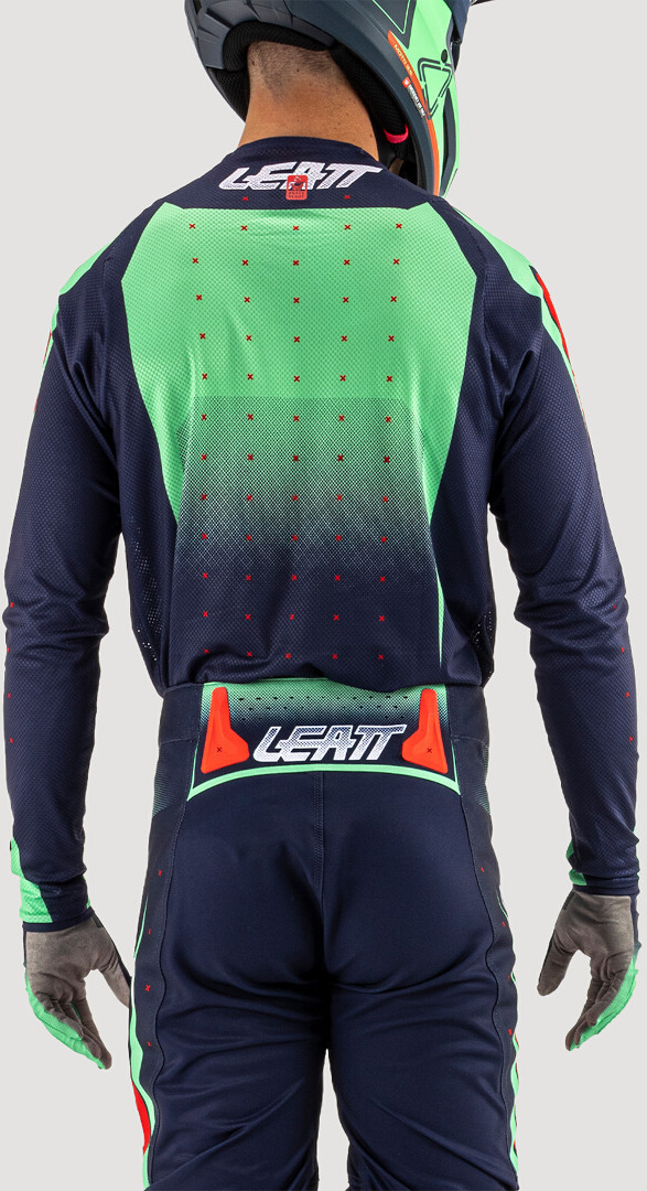 Side view of Leatt 4.5 Lite Venom 2025 Motocross Jersey, red-green-blue, Size XL for Men