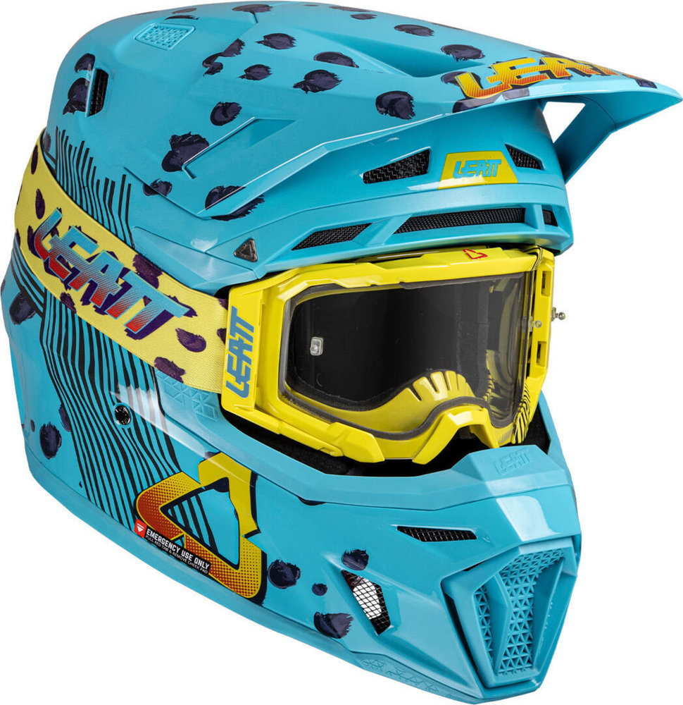 Leatt 8.5 Cheetah Motocross Helmet with Goggles