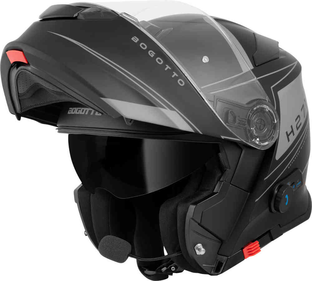 Bogotto H271 Taog Bluetooth Шлем Черный матовый/Серый XS 