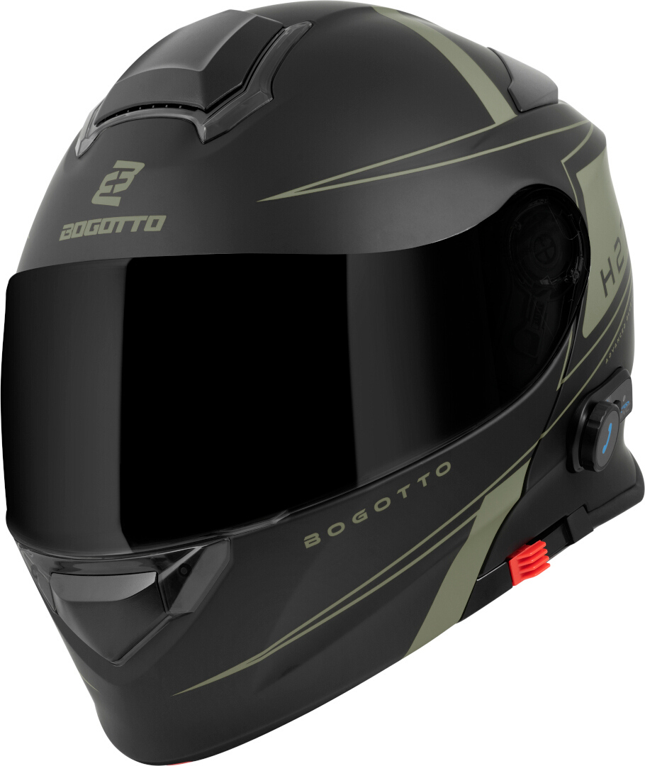 Bogotto H271 Taog Bluetooth Шлем Черный матовый/Зеленый M 