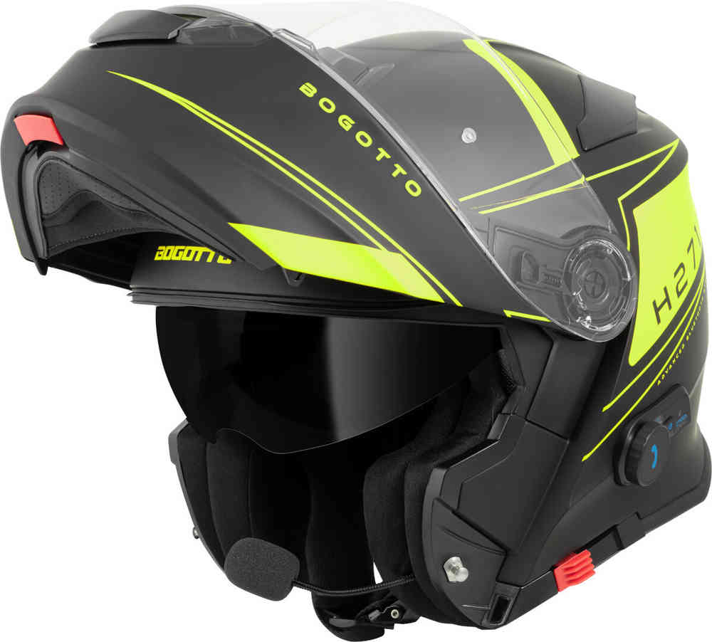 Bogotto H271 Taog Bluetooth Шлем Черный матовый/Желтый XS 