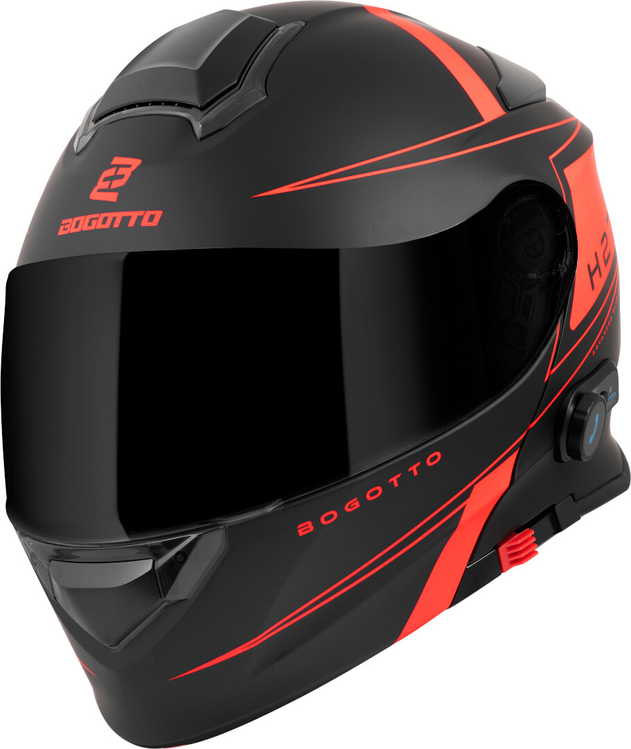 Bogotto H271 Taog Bluetooth Шлем Черный матовый/Оранжевый S 