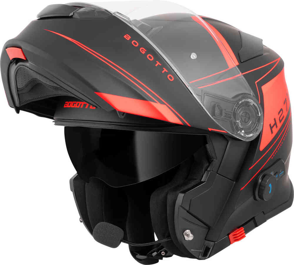 Bogotto H271 Taog Bluetooth Шлем Черный матовый/Оранжевый XS 