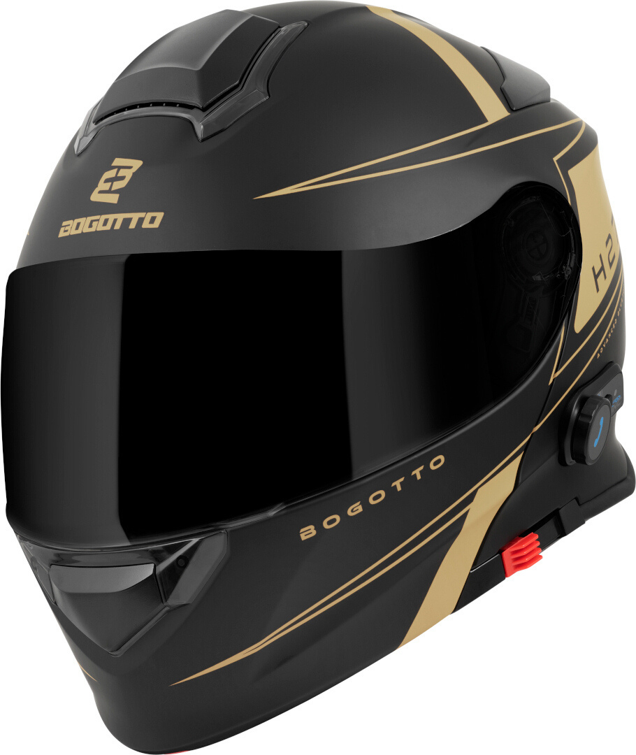 Bogotto H271 Taog Bluetooth Шлем Черный матовый/золотой S 